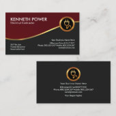 Royal Red Gold Wave Electrical Contractor Visitekaartje (Voorkant / Achterkant)