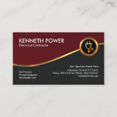 Royal Red Gold Wave Electrical Contractor Visitekaartje (Voorkant)