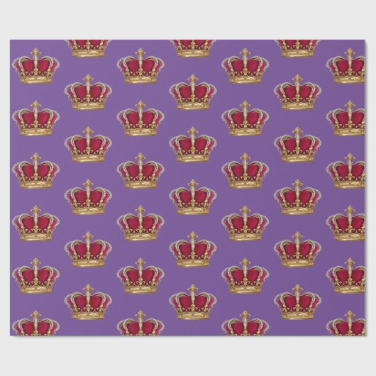 Royal Red Little Prince Crown Cadeaupapier (Vlak)