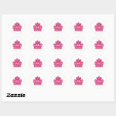 Royal Red Pink Queen's Heart Crown Ronde Sticker (Vel)
