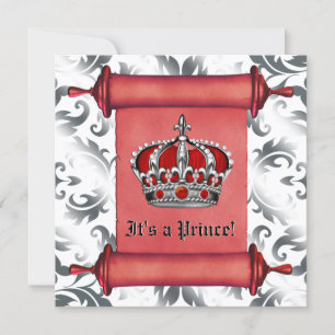 Royal Red Prince Baby shower Kaart