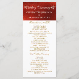 Royal Red Shiny White Wedding Programme Programmakaart