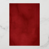 Royal Red Silver Butterfly Roos Quinceanera Folie Uitnodiging (Achterkant)