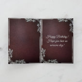 Royal Red & Silver King of the Dead Birthday Card Kaart (Binnen)