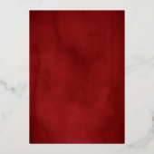 Royal Red Sparkle Gold Roos Quinceanera Folie Uitnodiging (Achterkant)