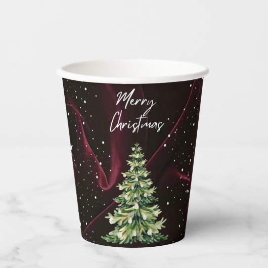 Royal Red Velvet Christmas Papieren Bekers (Voorkant)