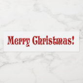 Royal Red Vrolijk Kerstfeest Waterfles Etiket (Enkel label)