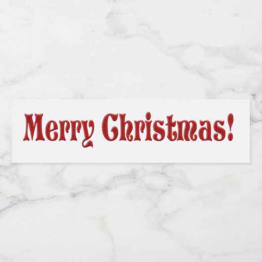 Royal Red Vrolijk Kerstfeest Waterfles Etiket (Enkel label)