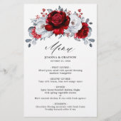 Royal Red White Silver Metallic Floral Wedding (Voorkant)