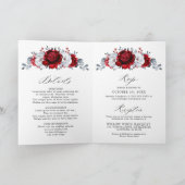 Royal Red White Silver Metallic Floral Wedding (Binnen)