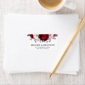 Royal Red White Silver Metallic Floral Wedding Etiket (Insitu)