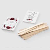 Royal Red White Silver Metallic Floral Wedding Handwaaier (Niet-gemonteerd)