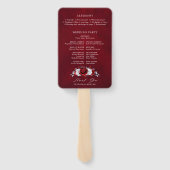 Royal Red White Silver Metallic Floral Wedding Handwaaier (Achterkant)