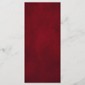 Royal Red White Silver Metallic Floral Wedding Menu (Achterkant)