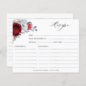 Royal Red White Silver Vrijgezellenfeest Receptenk (Voorkant / Achterkant)