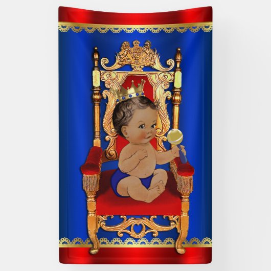 Royal Regal Fancy Etnisch Prince Boy Baby shower Spandoek (Verticaal)
