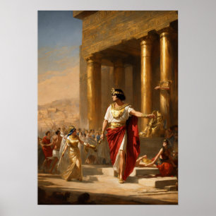 Royal Relaxation: Cleopatra met Twins Schilderen Poster