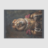 Royal Renaissance geklede Leeuw met robijnrood ket Tissuepapier (Voorkant)