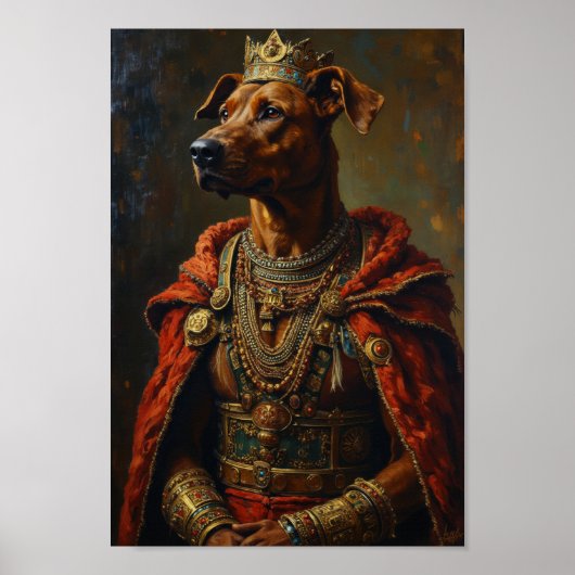 Royal Rhodesian Ridgeback Portrait Poster (Voorkant)