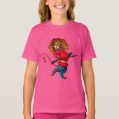 Royal Roar: Britse leeuw retro grappig T-shirt (Voorkant)