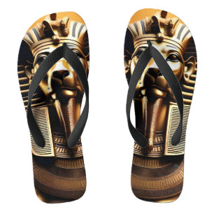 **"Royal Roar: De Gouden farao Leeuw"** Teenslippers