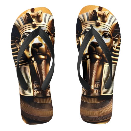**"Royal Roar: De Gouden farao Leeuw"** Teenslippers (Voetbed)