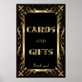 Royal Roaring 20s Gold Art Deco-Kaarten & cadeaubo Poster (Voorkant)