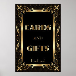 Royal Roaring 20s Gold Art Deco-Kaarten & cadeaubo Poster