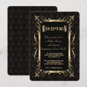 Royal Roaring 20s Gold Art Deco Reception Kaart (Voorkant / Achterkant)