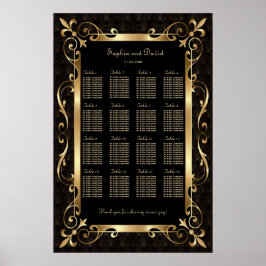 Royal Roaring 20s Gold Art Deco Seating Chart Poster