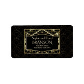 Royal Roaring 20s Gold Art Deco Wedding Etiket (Voorkant)