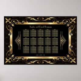 Royal Roaring 20s Goud Art Deco zitplaatskaart Poster