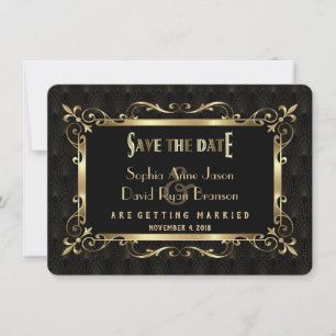 Royal Roaring Twenties Goud Art Deco Save The Date