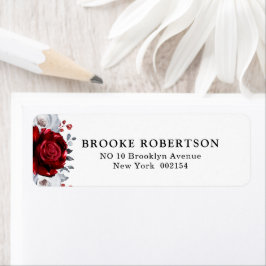 Royal rood wit zilver metalen retouradres etiket