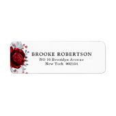 Royal rood wit zilver metalen retouradres etiket (Voorkant)