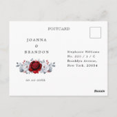 Royal rood wit zilver metallic bruiloft RSVP Briefkaart (Achterkant)