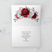 Royal Rood Wit Zilver Metallic Vrijgezellenfeest Bedankkaart (Binnen)