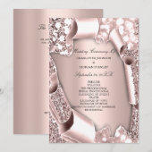 Royal Roos Blush Lijst 3D Program Formal Programmakaart (Voorkant / Achterkant)