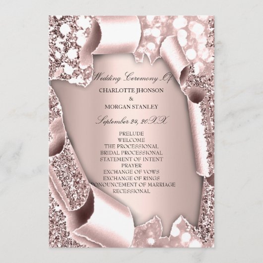 Royal Roos Blush Pink Lijst 3D Programmakaart (Voorkant)