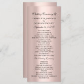 Royal Roos Blush Pink Minimalism Weddenschap Programmakaart (Voorkant / Achterkant)