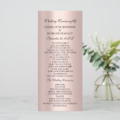 Royal Roos Blush Pink Minimalism Weddenschap Programmakaart (Staand voorkant)