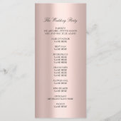 Royal Roos Blush Pink Minimalism Wedding Program Programmakaart (Achterkant)