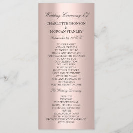 Royal Roos Blush Pink Minimalism Wedding Program Programmakaart