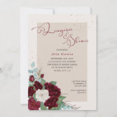 Royal Roos Bourgogne Ivory Floral Lingerie Shower Kaart (Voorkant)