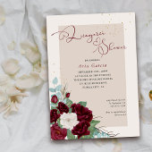 Royal Roos Bourgogne Ivory Floral Lingerie Shower Kaart