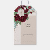 Royal Roos Bourgondië rood ivoor display douche Cadeaulabel (Voorkant)