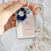 Royal Roos Navy Blue Ivory Bloemen Display Douche Cadeaulabel