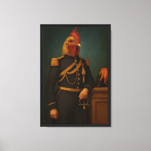 Royal Rooster Framed Art Canvas Afdruk (Voorkant)