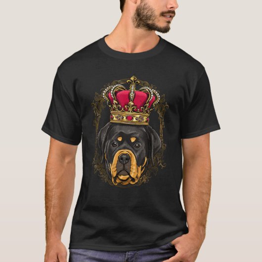 Royal Rottweiler King Queen Princess Rottie Pet Do T-shirt (Voorkant)