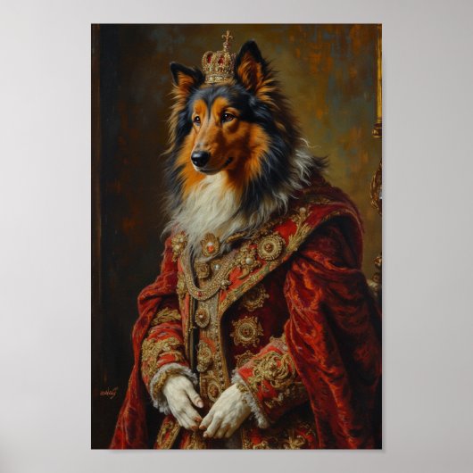Royal Rough Collie Portrait Poster (Voorkant)